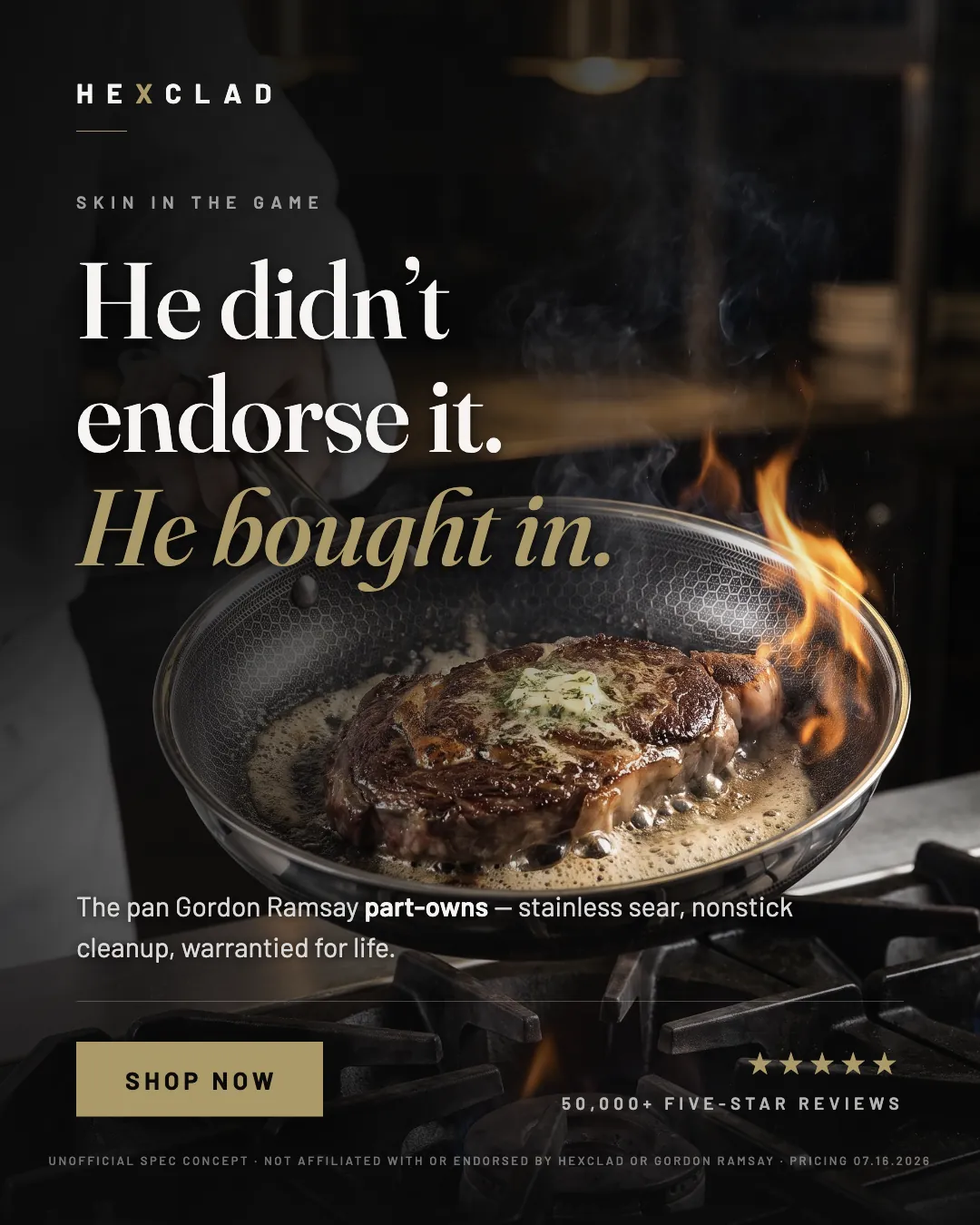 HexClad ad creative — The pan Gordon Ramsay part-owns