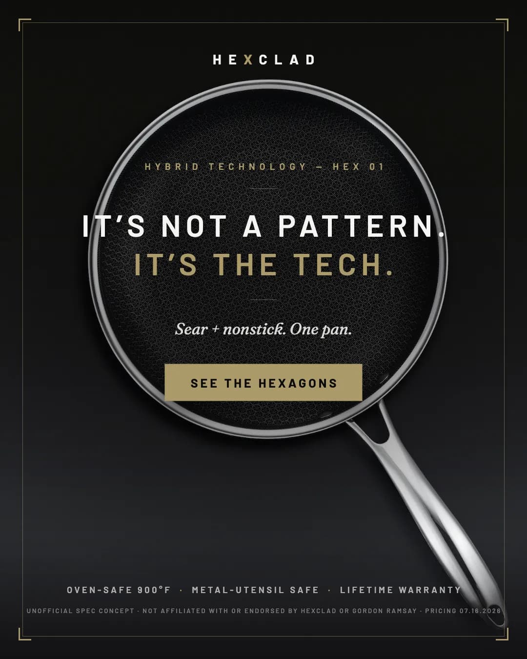 HexClad ad creative — The secret is in the hexagons