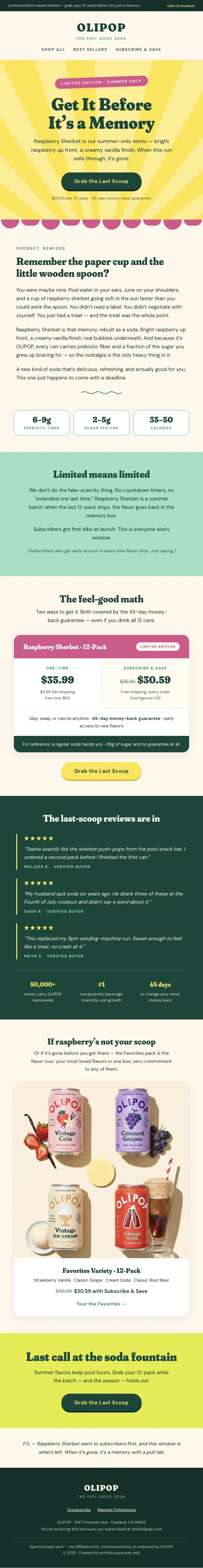 Raspberry Sherbet is here until it isn’t — Klaviyo email render